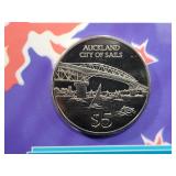 1996 AUCKLAND - CITY OF SALES - $5 UNC COIN -