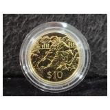 1995 NEW ZEALAND $10 BU ALUMINIUM BRONZE COIN -
