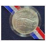 1991 USO UNC SILVER DOLLAR - BOX AND COA