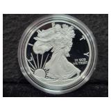 2020-W PROOF SILVER EAGLE - BOX AND COA
