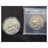 1984 NEW ZEALAND CHATHAM ISLAND BLACK ROBIN COINS