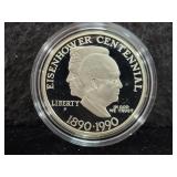 1990-P EISENHOWER CENTENNIAL PROOF SILVER DOLLAR -