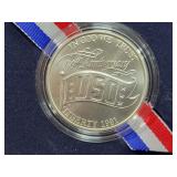 1991 USO UNC SILVER DOLLAR - BOX AND COA