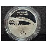 1996 AUCKLAND - CITY OF SAILS - $5 PROOF COIN -