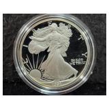 1991-S PROOF SILVER EAGLE - BOX AND COA
