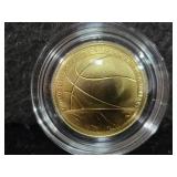 2020-W BASKETBALL HALL OF FAME $5 GOLD UNC COIN -
