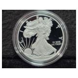 2020-W PROOF SILVER EAGLE - BOX AND COA