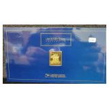 USPS 24K GOLD PLATED .999 FINE SILVER INGOT -