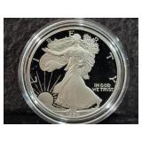 1990-S PROOF SILVER EAGLE - BOX AND COA