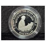 1994 NEW ZEALAND QUEEN MOTHER $5 PROOF SILVER COIN