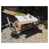 Ridgid  table saw and stand locker 71 bring help