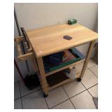 Butcher block microwave stand