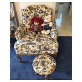 French prevention chair and stool and two stuffed