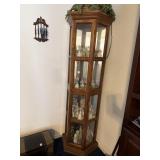 Curio cabinet and contents, large collection of
