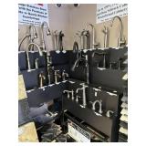 23 faucets and drains and display & basket