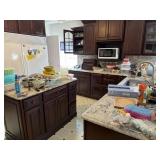 Contents of kitchen, utensils, pots, and pans,