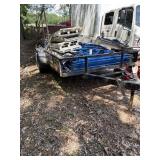 16 foot landscaping trailer has a lock on the