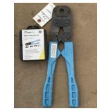 Shark bite PEX crimp tool kit and crimper poker
