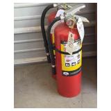 2 fire extinguishers charged located in locker 71
