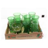 Collection of green vases