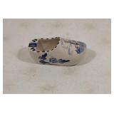 Ceramic Clog Ashtray hand painted blue and white