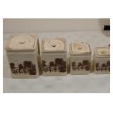 Vintage Square ceramic canister set with lids