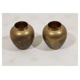 Pair Vintage brass vases