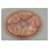 Vintage Pink "Old Colony"  5 part divided relish