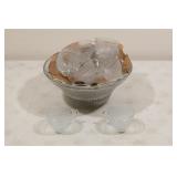 Vintage KIG Malaysia clear glass punch bowl set