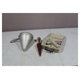 Juicer and vintage label maker