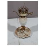 Hobnail Milk Glass Lamp