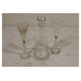 Vintage Decanter and Commemorative Glasses