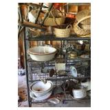Metal Rack and Contents