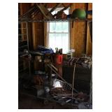 Metal Rack and Contents