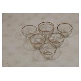 Vintage Libbey dessert bowls w/gold band