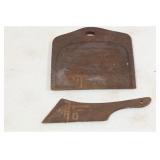 Vintage carved wooden dust pan crumb catcher