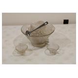Clear Glass Punch Bowl Set
