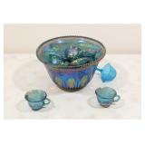 Indiana Glass Harvest Grape Carnival Glass Punch