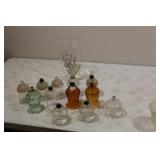 Vintage glass peg candle holders and other