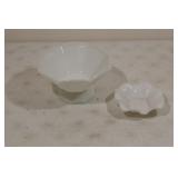 White footed serving bowl and candy dish