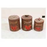 Vintage Butterfly Ceramic Canister Set