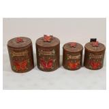 Vintage Butterfly Ceramic Canister Set