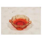 Jeannette Glass Amberina candy dish