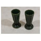 McCoy Vintage green ceramic vases