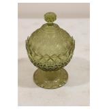 Vintage Pressed glass footed pedestal candy dish