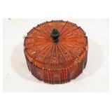 Vintage Indiana Glass amber divided candy dish