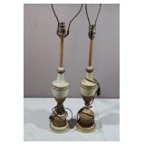 Pair Metal Table Lamps