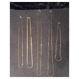 (5) ASSTD GOLD COLORED CHAIN NECKLACES