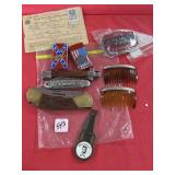 Knife  lighters, hair clips 1982 world fair belt