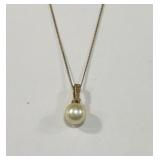14K GOLD 18" CHAIN - 14K GOLD & PEARL PENDANT